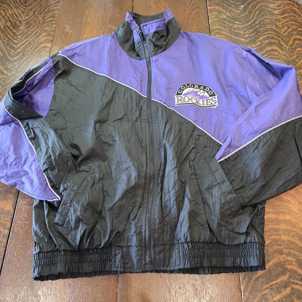 Vintage 90s Colorado Rockies MLB Full Zip windbreaker jacket